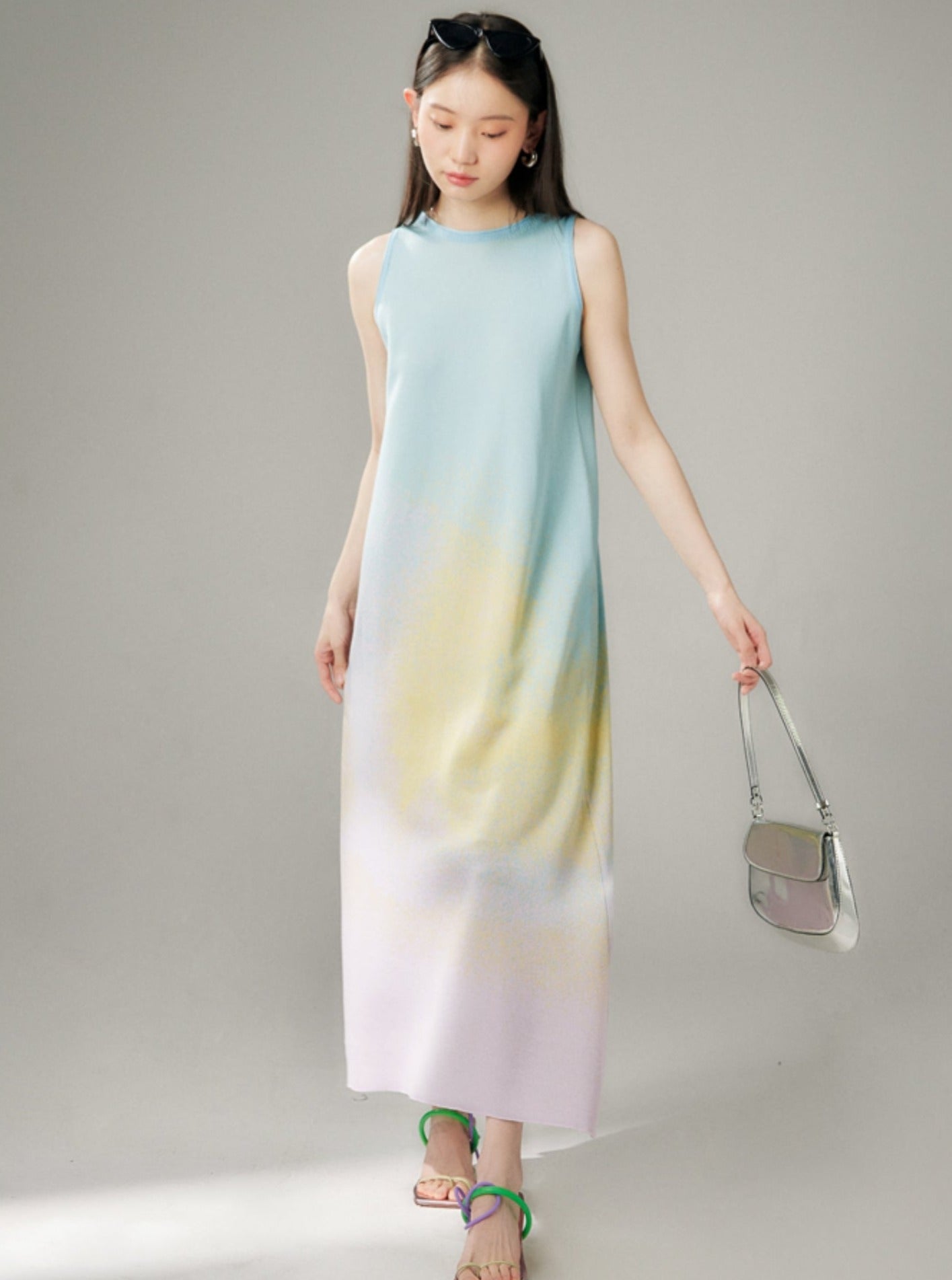 Gradient Ribbed Tencel Maxi Dress