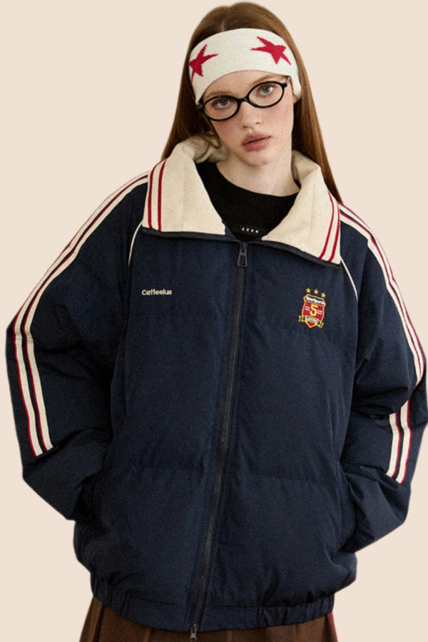 대조 스티치 라펠 면 자켓 