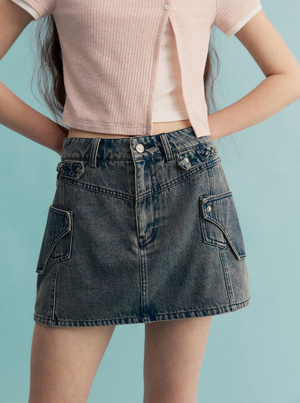 A-Line Vintage Denim Skirt