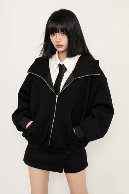 Unisex College Style Hooded Jacket