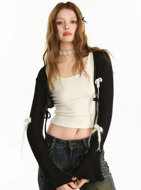 Summer Bow Knit Cardigan Coat