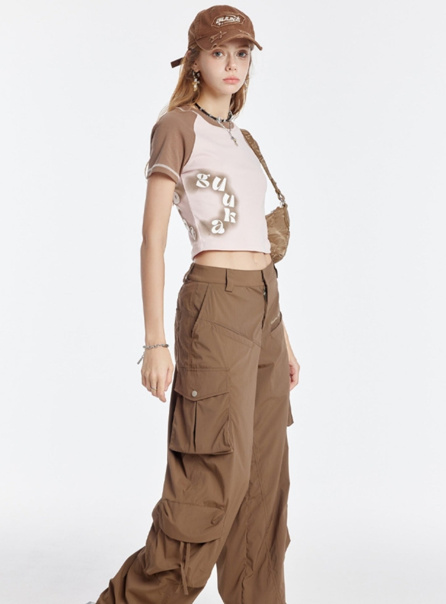 Brown Straight Cargo Pants