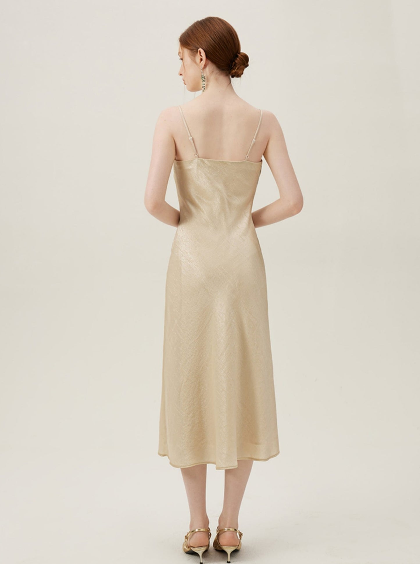 Temperament Neck Acetate Slip Dress