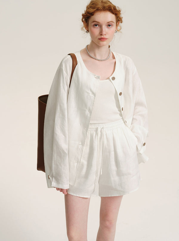 High-End Ramie Sunscreen Shirt Set