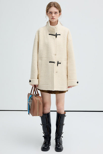 Granular Texture Wool Coat