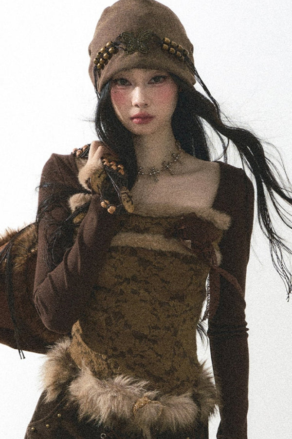 Illustriertes Slim Waist Top 