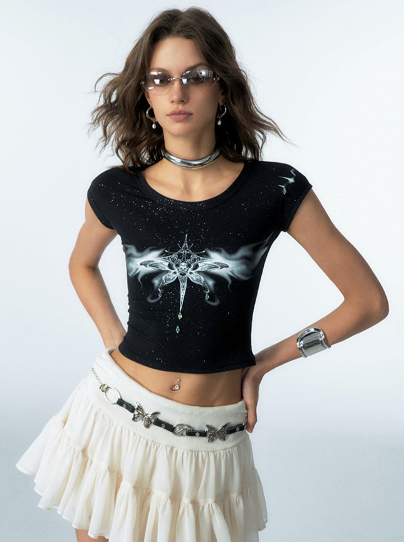 Hand-Beaded Nirvana Stretch T-Shirt