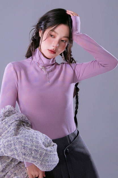 Color Layered Pile Collar Top