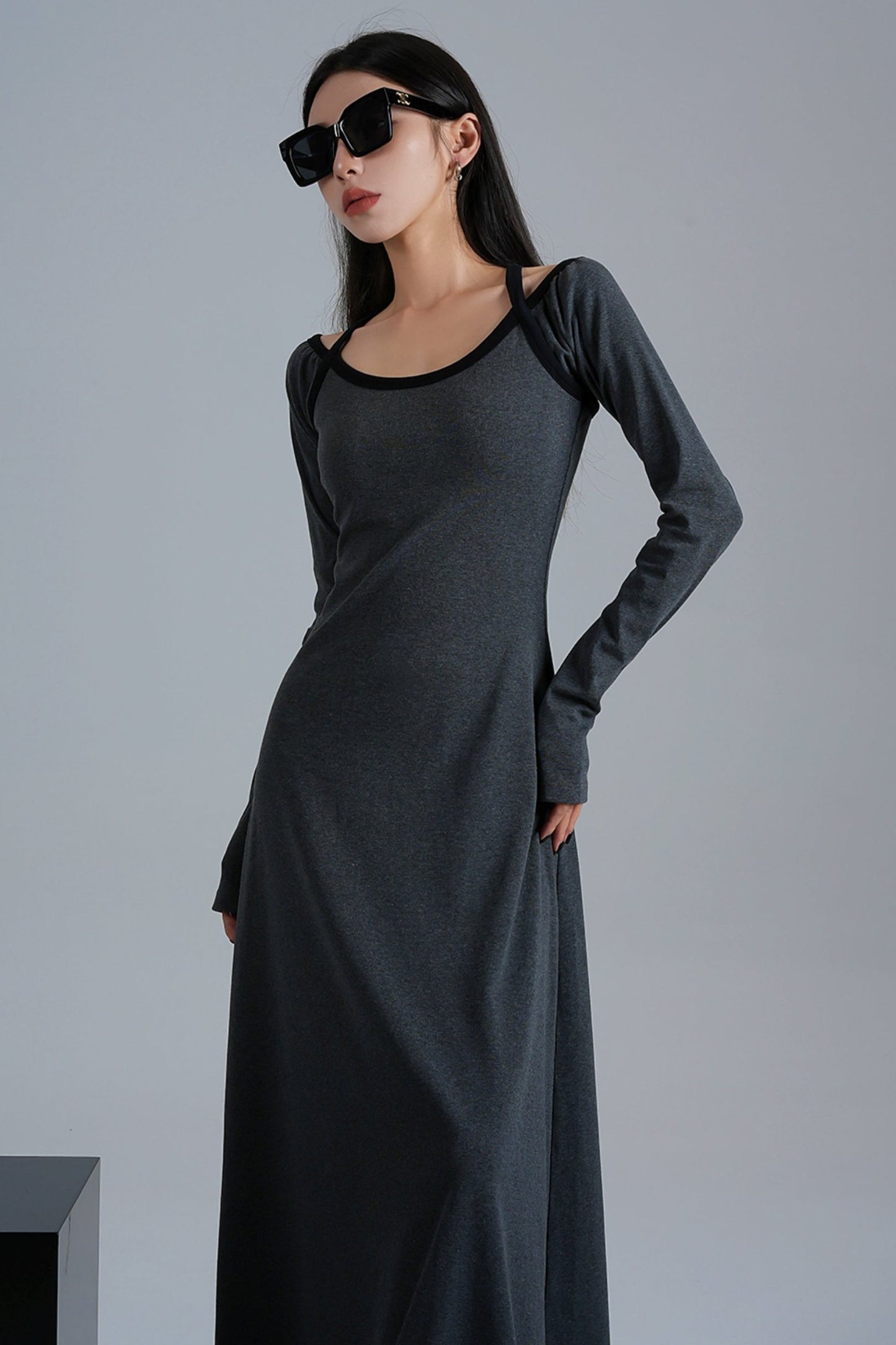 Original Black Slim Fit Midi Dress