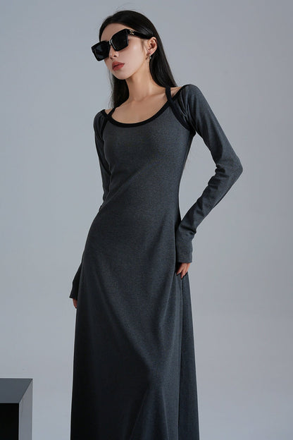 Original Black Slim Fit Midi Dress