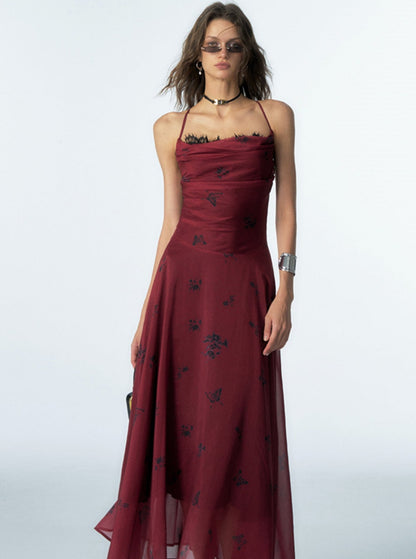 Tostana Rose Butterfly Contrast Dress