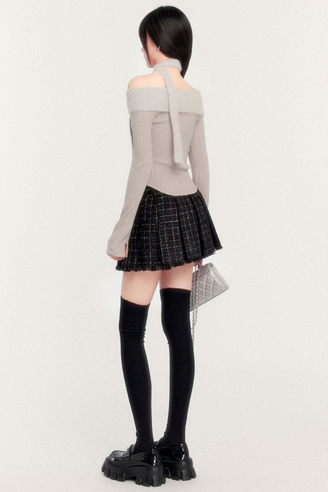 Short Rose Shirt & Pleated Skirt Set-Up