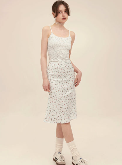 Pastoral Floral Straight Skirt