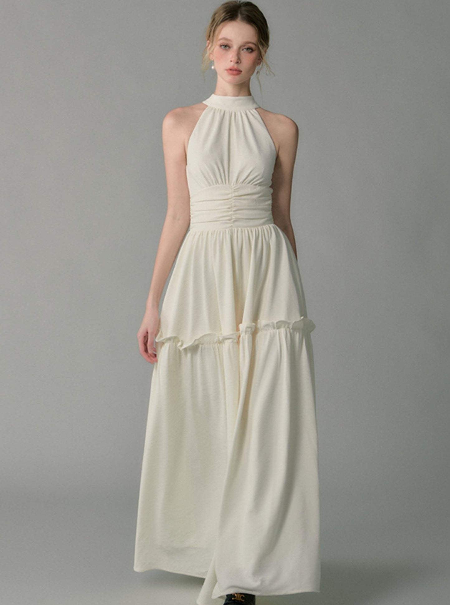 Sea Salt Oatmeal Halterneck Dress