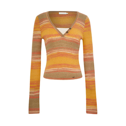 Sunset V-Neck Knit Sweater