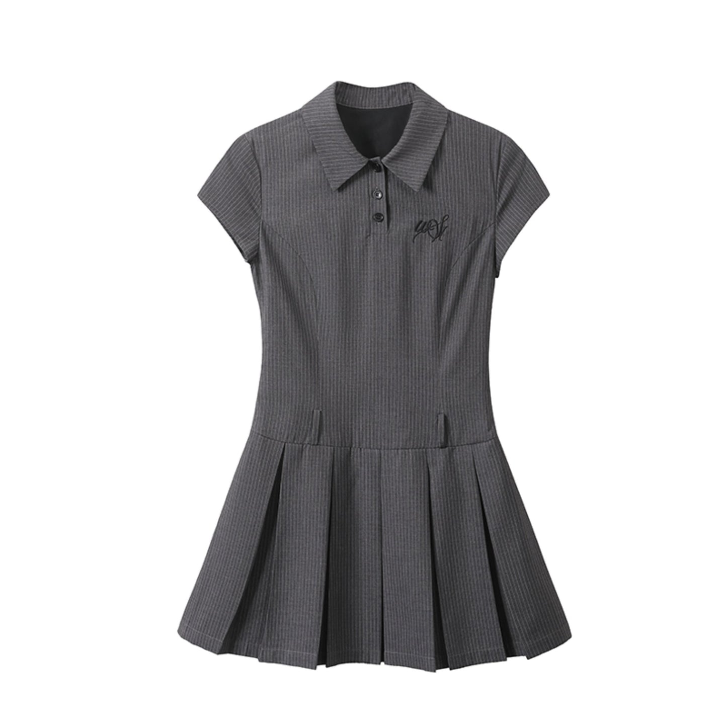Summer Pleated Polo Dress