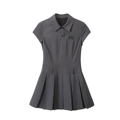 Summer Pleated Polo Dress