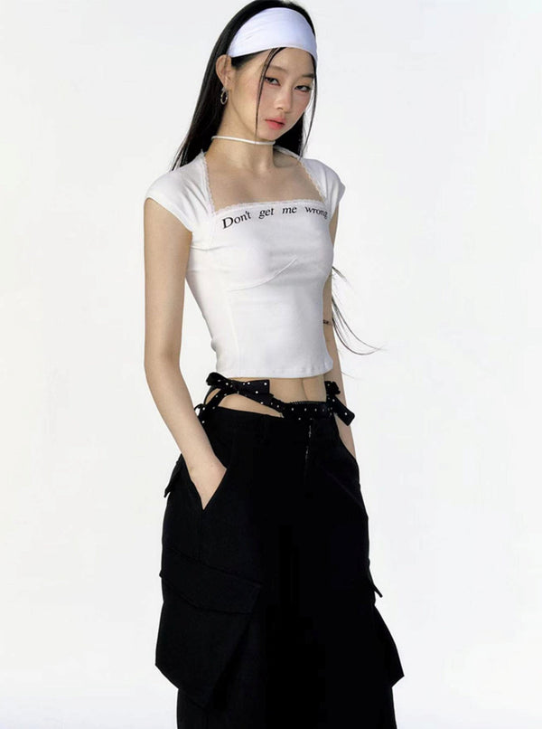 Alphabet Square Neck Top