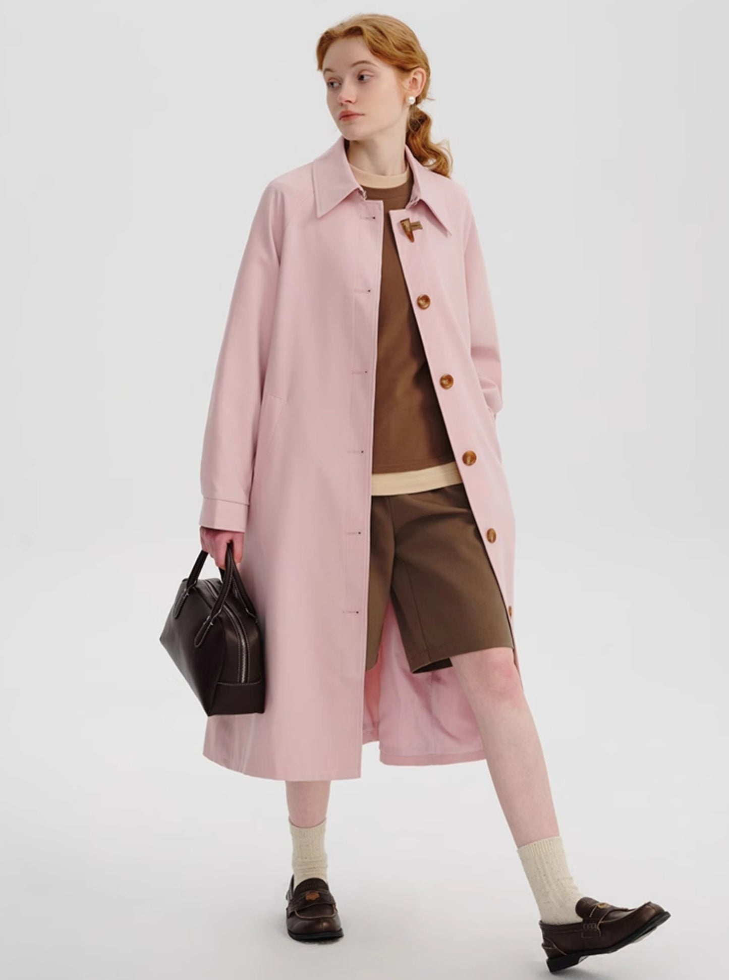 Classic Pink Buttoned Coat