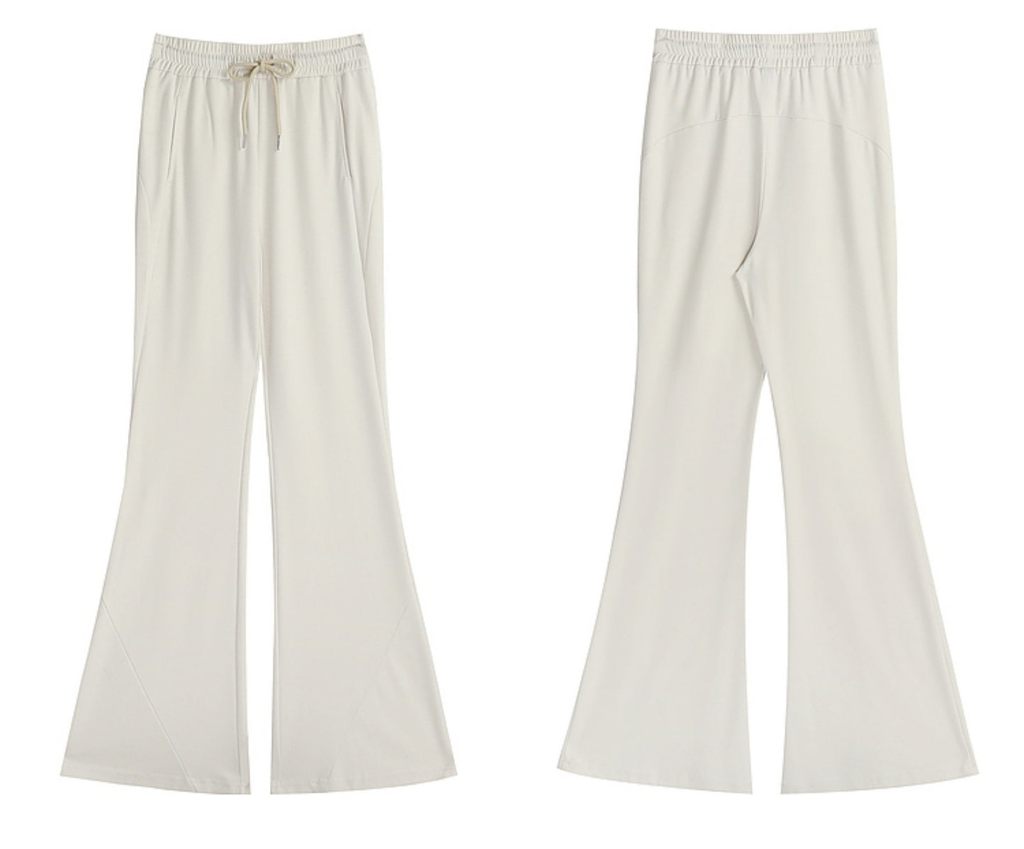 White Flared Casual Pants