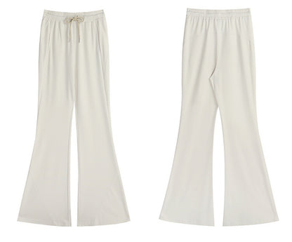 White Flared Casual Pants