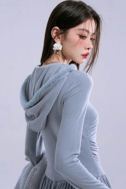 Robe à capuche bleu-gris Taylor 