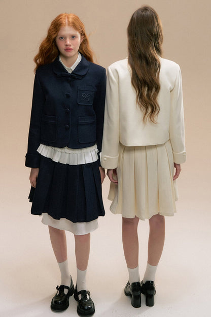 Navy Youth College Tweed Girl Set-Up