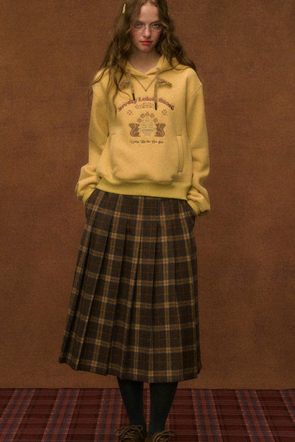 Winter Woolen Plaid Skirt