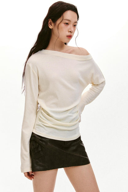 Lyocell Wool Slanted Shoulder Shirt