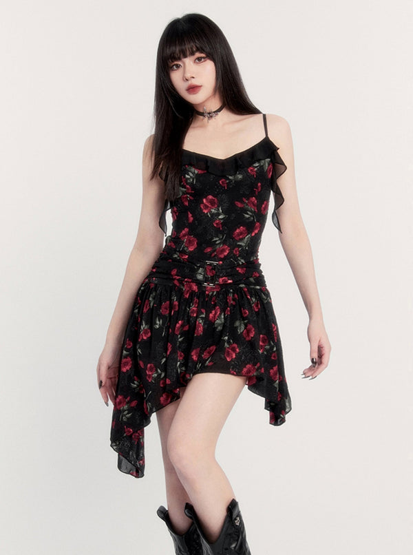 Red Rose Streamer Dress