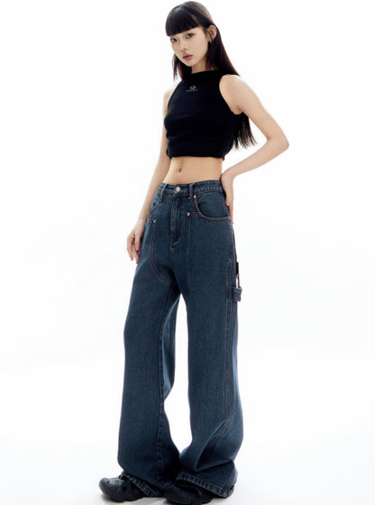 Asymmetrical Silhouette Wide-Leg Pants