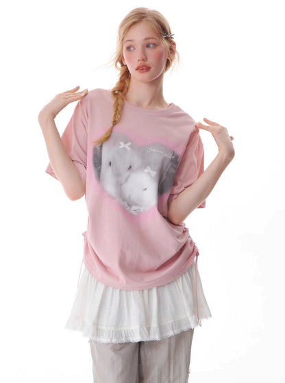 Love Bunny T-Shirt mit Kordelzug