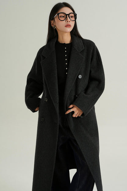 Double-Breasted Wool Suit Coat