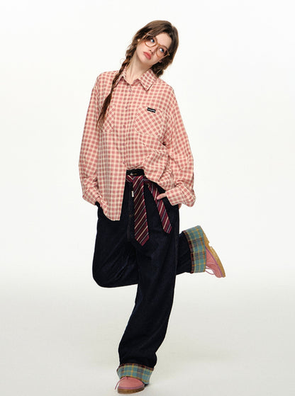 Retro Pink Checkered Shirt