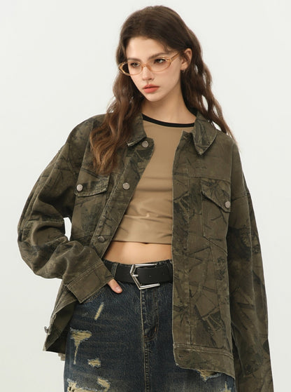 Amerikanische Camouflage-Jeansjacke