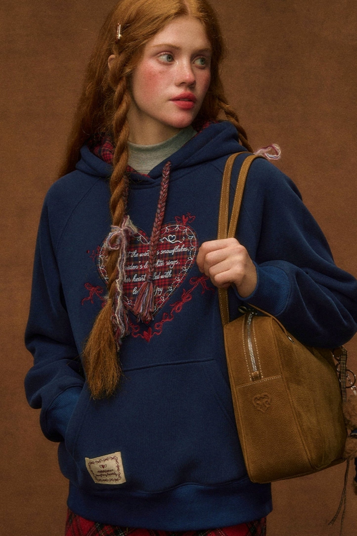 Embroidered Fleece Hooded Sweatshirt