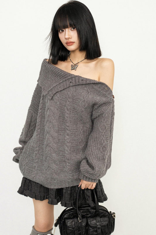 Multi-Way Loose Knit Sweater