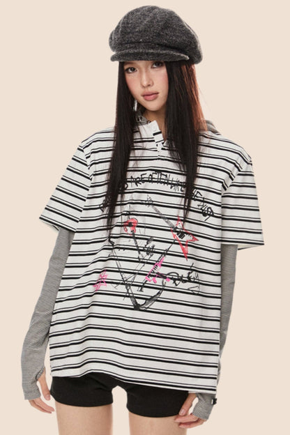 Stripe Loose T Shirt