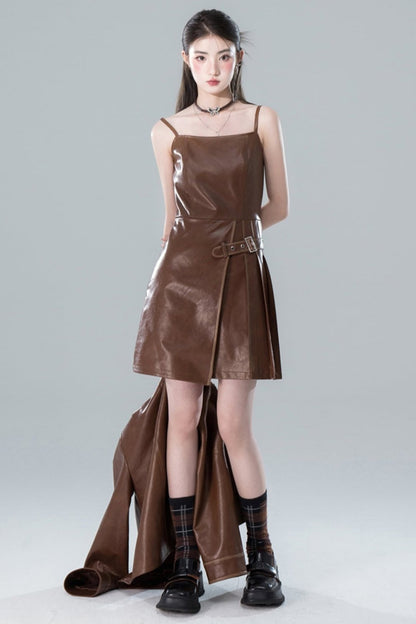 Textured Leather Dress