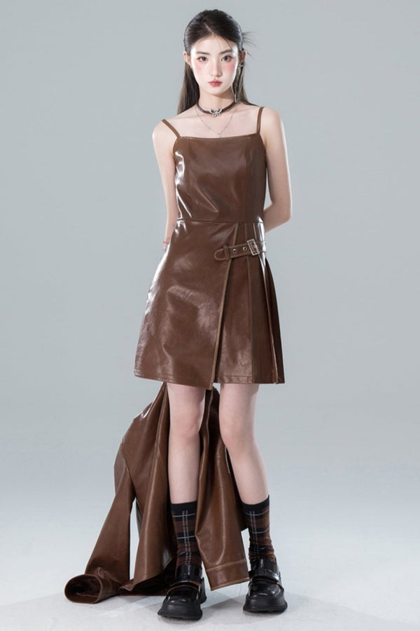 Textured Leather Dress