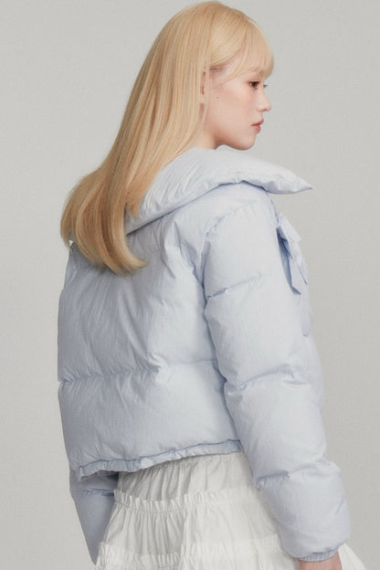 Short Blue Down Jacket