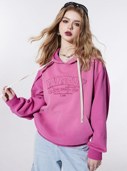 Purple Hooded Embroidered Top