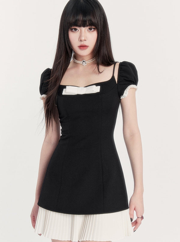 Square Neck Bow Dress