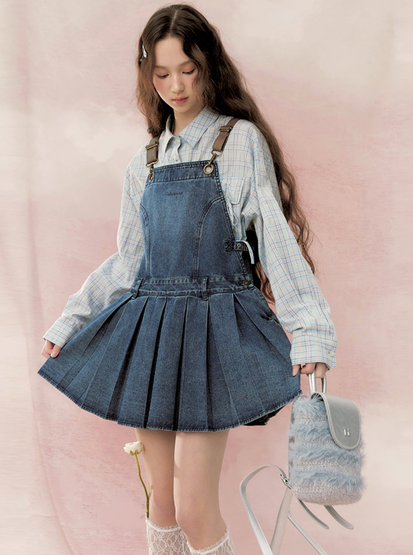 Denim strap dress