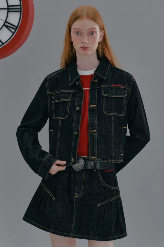 WhyBerry 24AW "Denim Project" Vintage Casual Denim Jacke Formal Wear