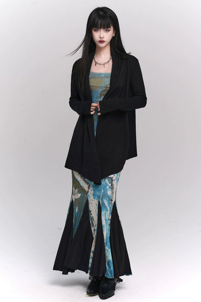 Ghost girl, new Chinese women's clothing, beautiful slip dress, early autumn wear, cold and high-end fishtail skirt