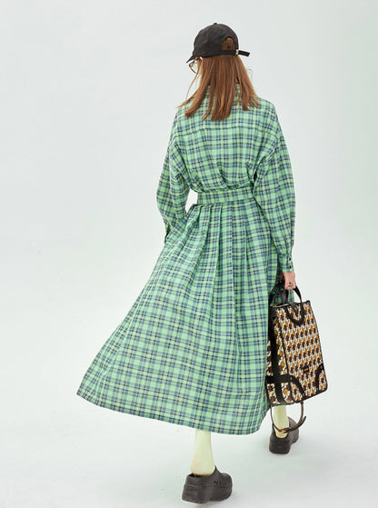 Mint Mambo Pattern Casual Slim Dress Set