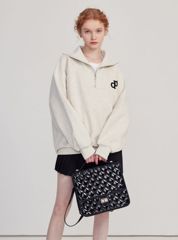 Zipper small figure oversize Korean top