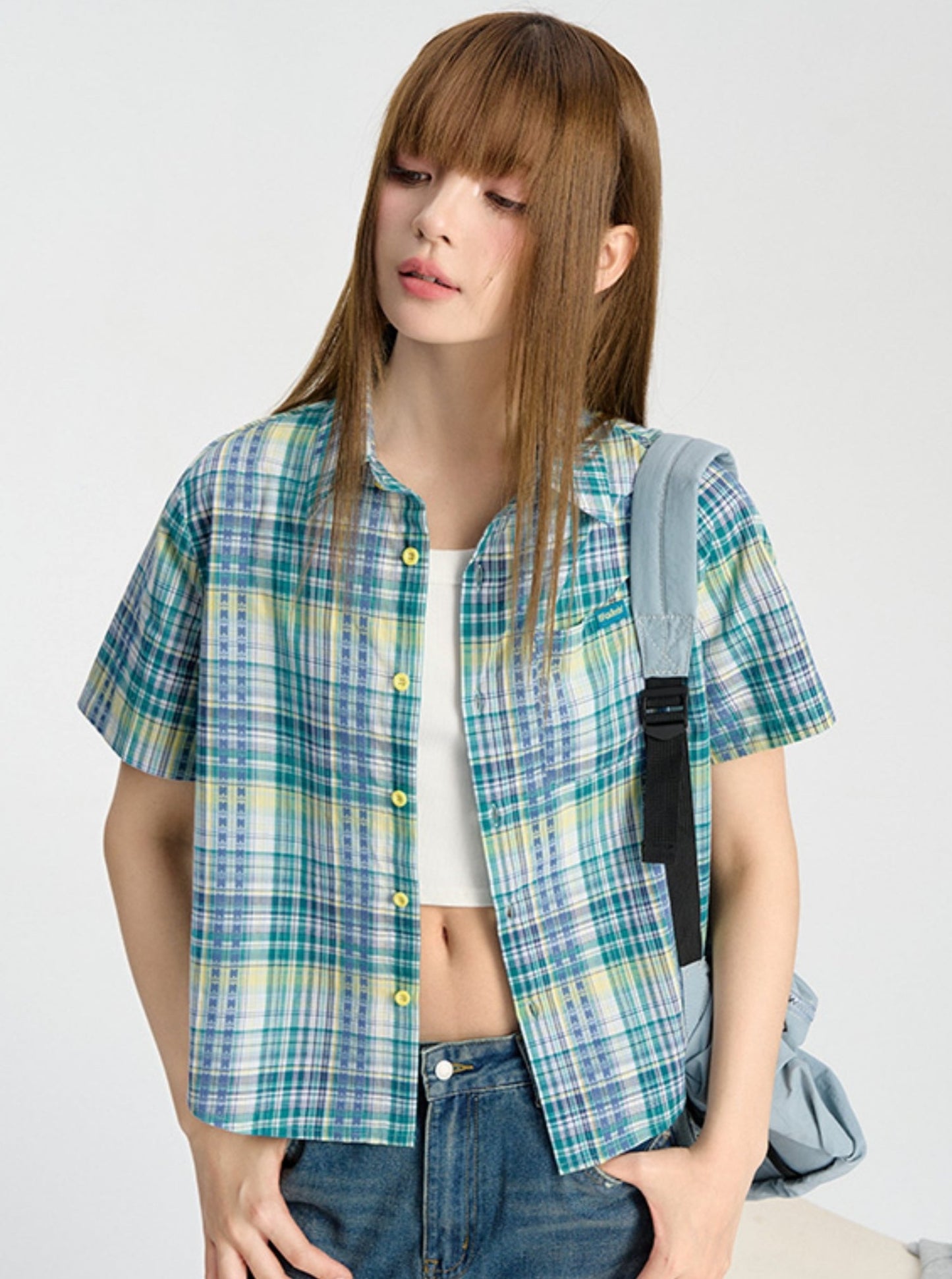 Embroidered Check Summer Shirt