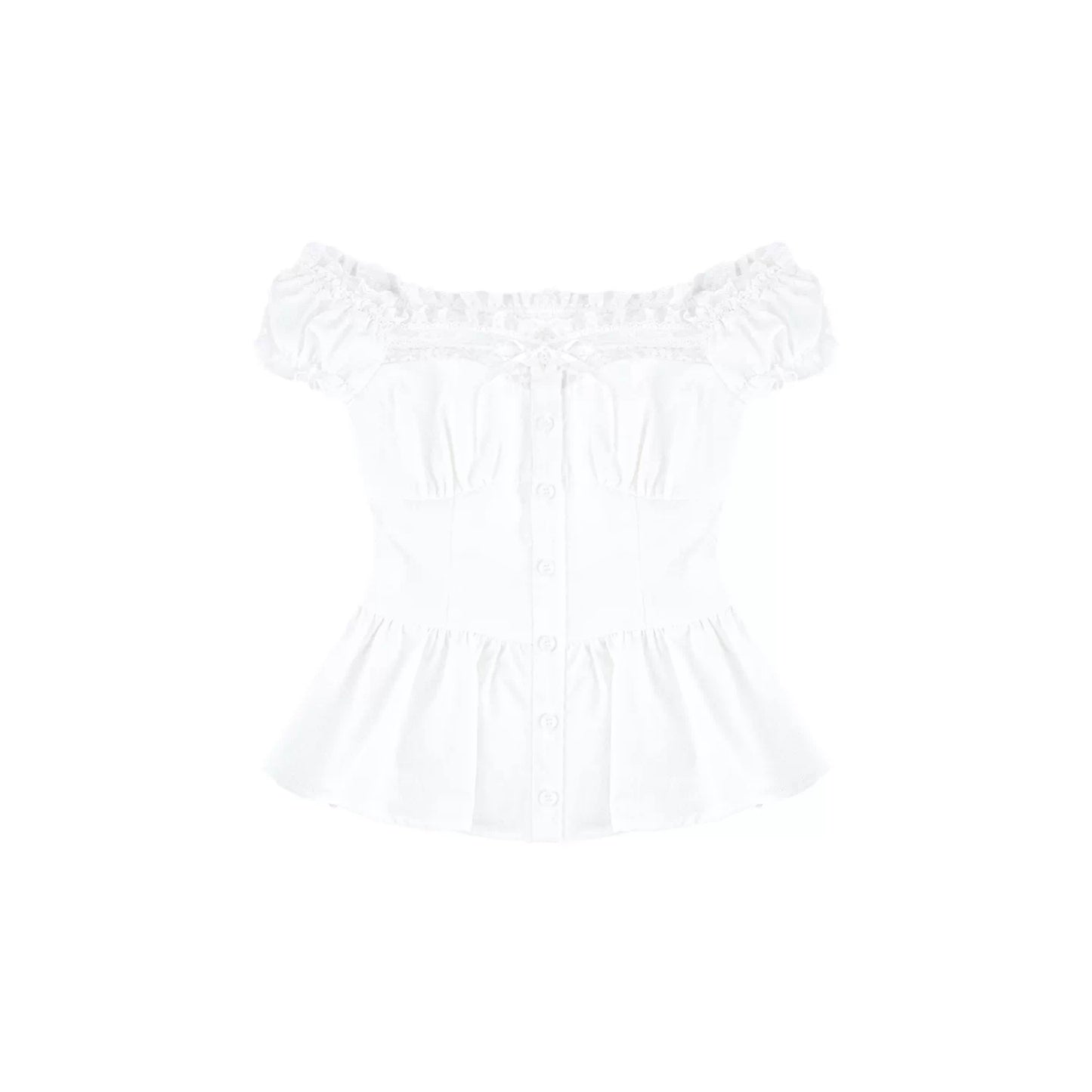 Off-Shoulder Lace Patchwork Set-Up